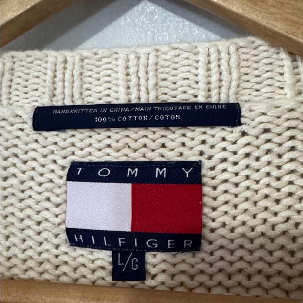 Vintage Tommy Hilfiger Army Surplus Hand Knitted Sweater / Large / 90s / RARE - Picture 5 of 6